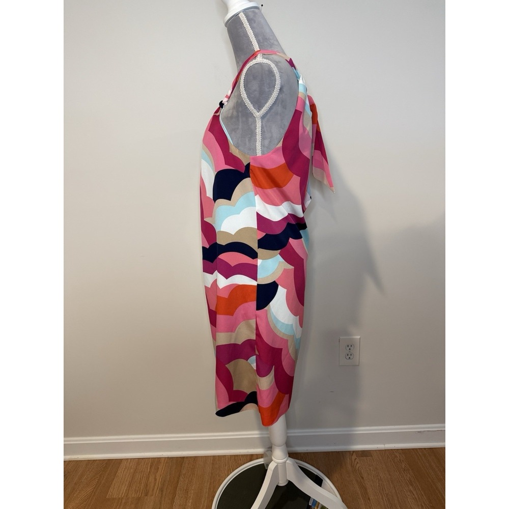 Trina Turk Striped Silky Mini‎ Halter Shift Mini Dress Sz XS Colorful Sleeveless - Picture 5 of 9